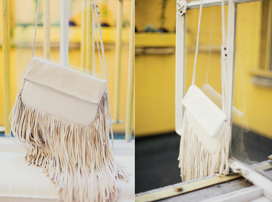 Barbara Boner White Fringe bag